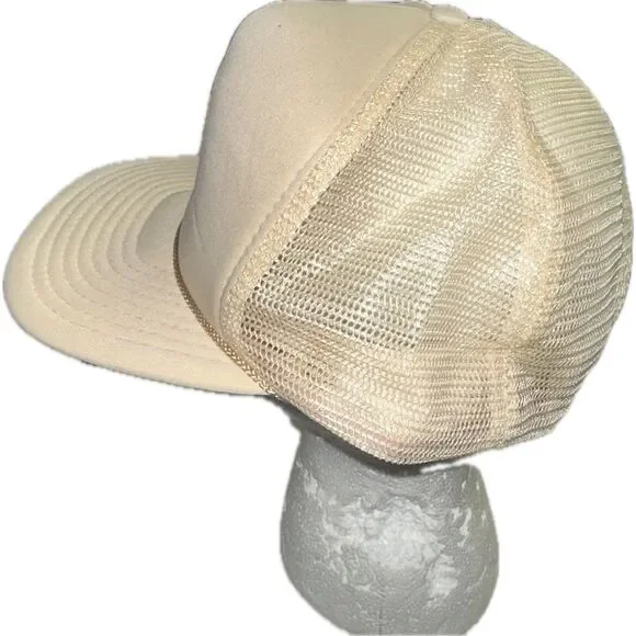 Blank Cream Mesh Foam Trucker Hat Cap 90’s Quality Caps by George SnapBack - Picture 2 of 7